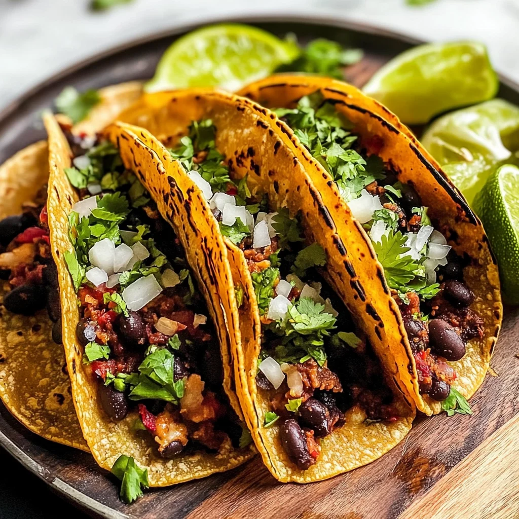 Crispy Sheet Pan Black Bean Tacos (Vegetarian)