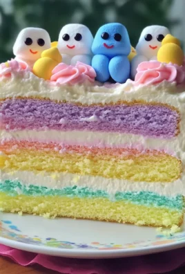 Easter Peep Cake with Multi-Colored Layers