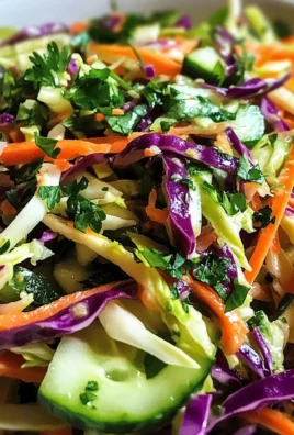 Easy Tangy Vinegar Cabbage Salad with Crisp Vegetables (No Mayo)