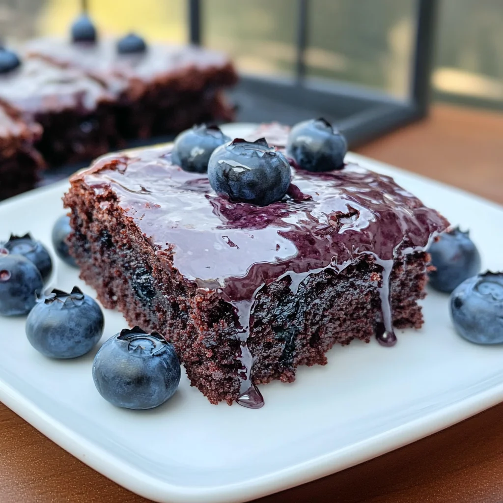 Glazed Blueberry Brownies