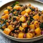 Healthy Roasted Butternut Squash with Ground Turkey