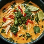 Spicy Thai Chicken Noodle Soup with Coconut and Lime
