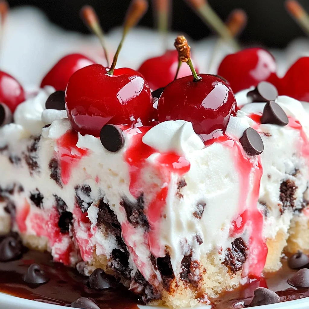 Cherry Chocolate Chip Poke Cake