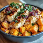 Easy Maple Dijon Chicken Bowl Recipe with Sweet Potatoes for Cozy Fall Dinner