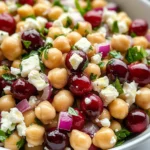 Feta & Cranberry Chickpea Salad with Lemon Vinaigrette