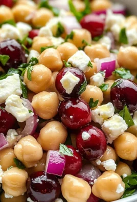 Feta & Cranberry Chickpea Salad with Lemon Vinaigrette