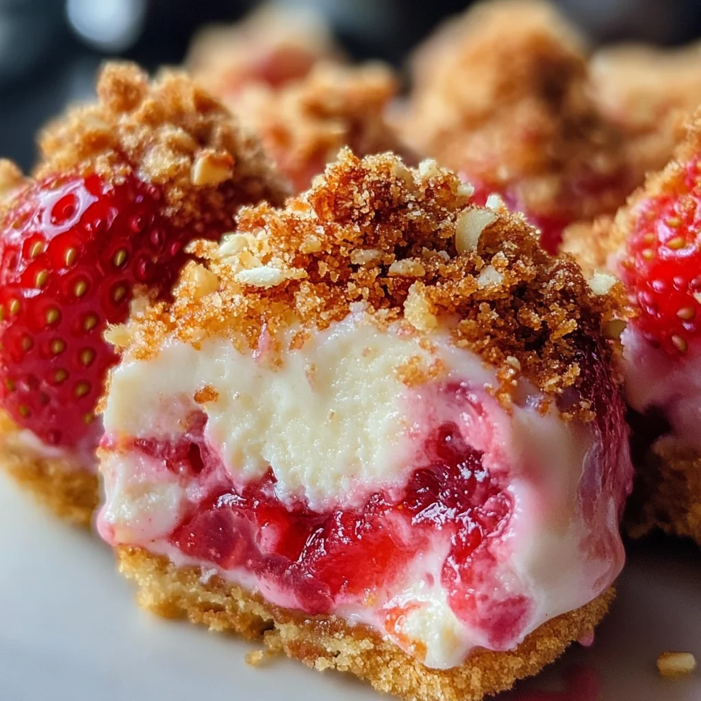 Strawberry Crunch Cheesecake Bites