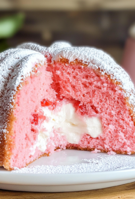 Strawberry Marshmallow Cake (Strawberry Bundt Cake with Marshmallow Cream Filling)