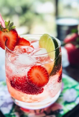 Strawberry Rose Gin Fizz