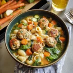 Summer Minestrone with Turkey Meatballs