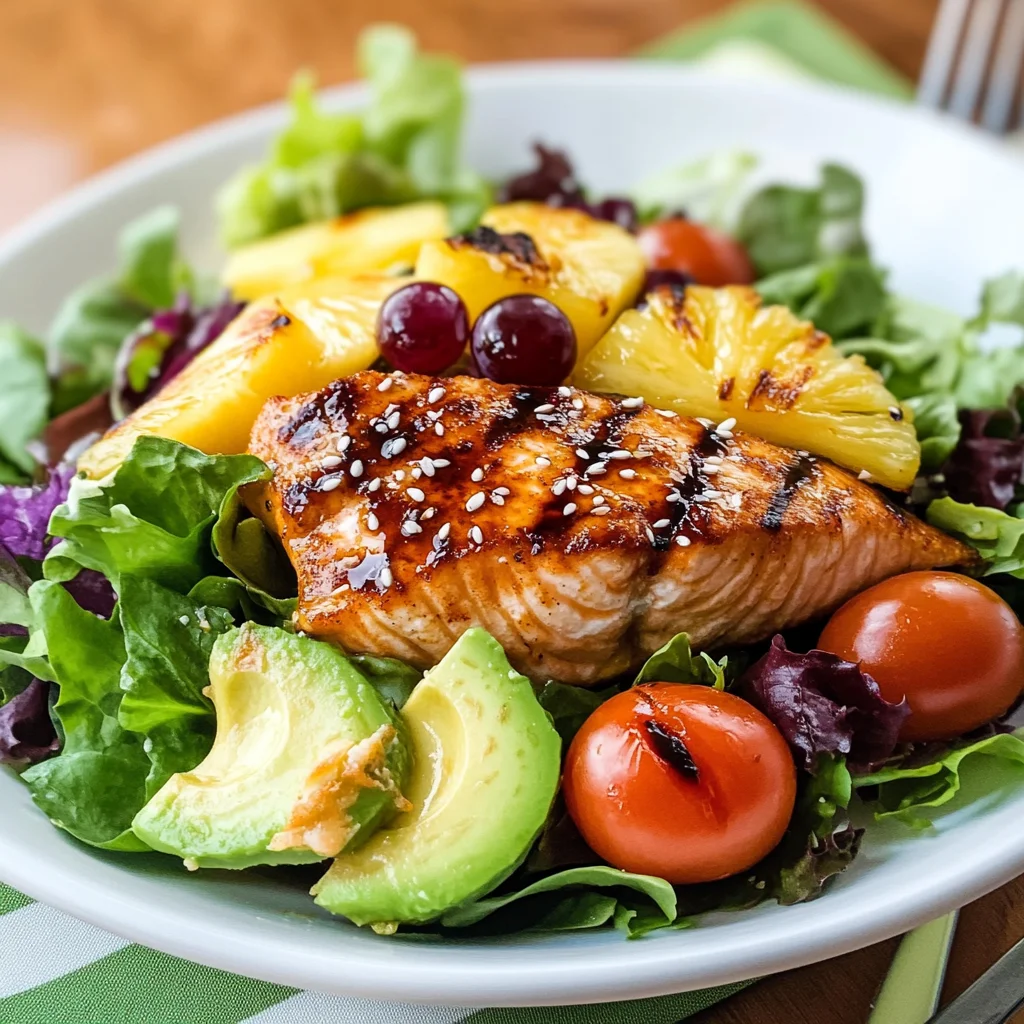 Teriyaki Sesame Grilled Salmon Salad