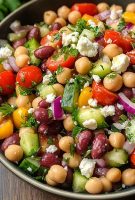 Zesty Bean Salad with Feta - Homefoodkitchen