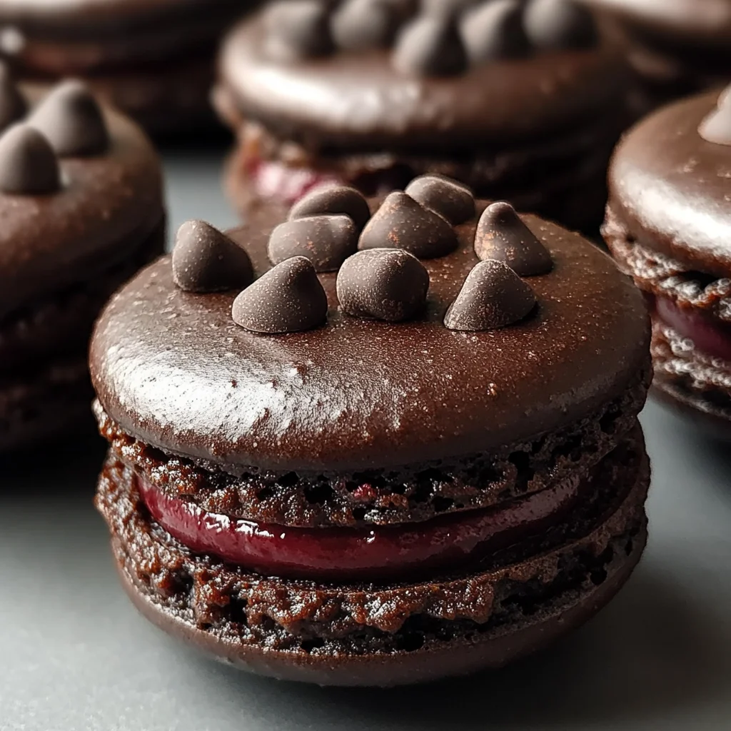 Dark Chocolate Raspberry Macarons Recipe