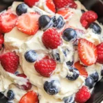 Easy Red White and Blue Cheesecake Salad