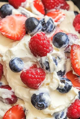 Easy Red White and Blue Cheesecake Salad