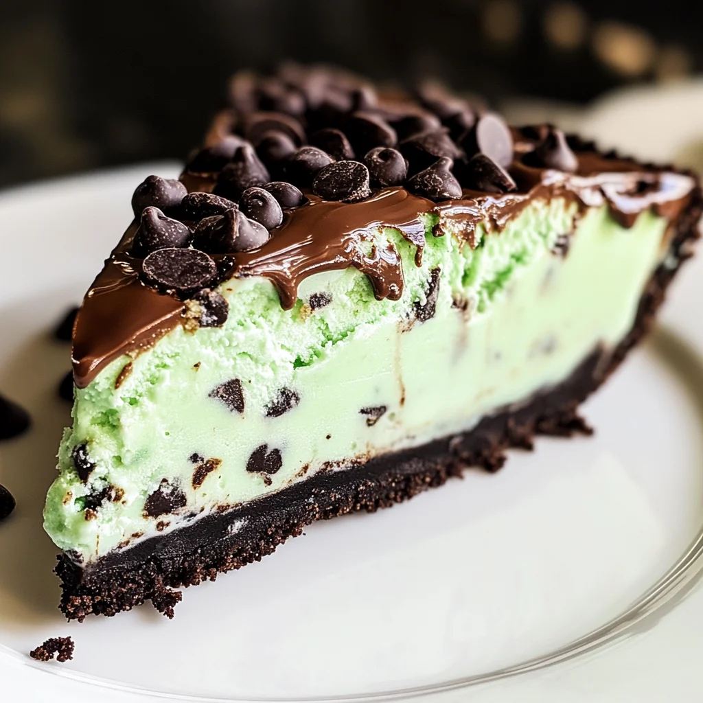 Frozen Mint Chocolate Chip Pie