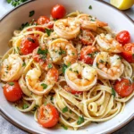 Garlic Butter Shrimp Pasta with Tomatoes