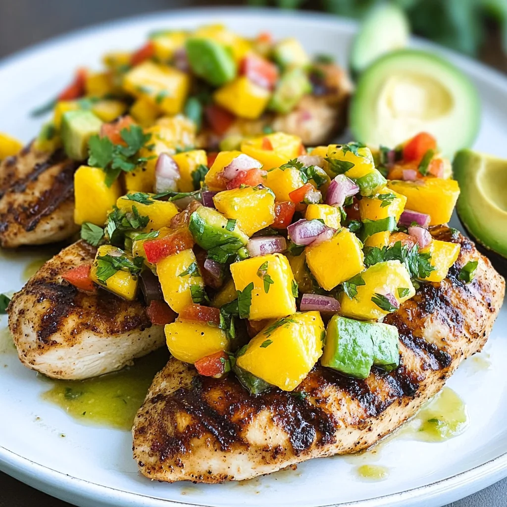 Grilled Chicken with Mango Avocado Salsa