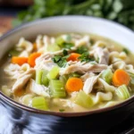 Keto Chicken Soup with Egg Noodles