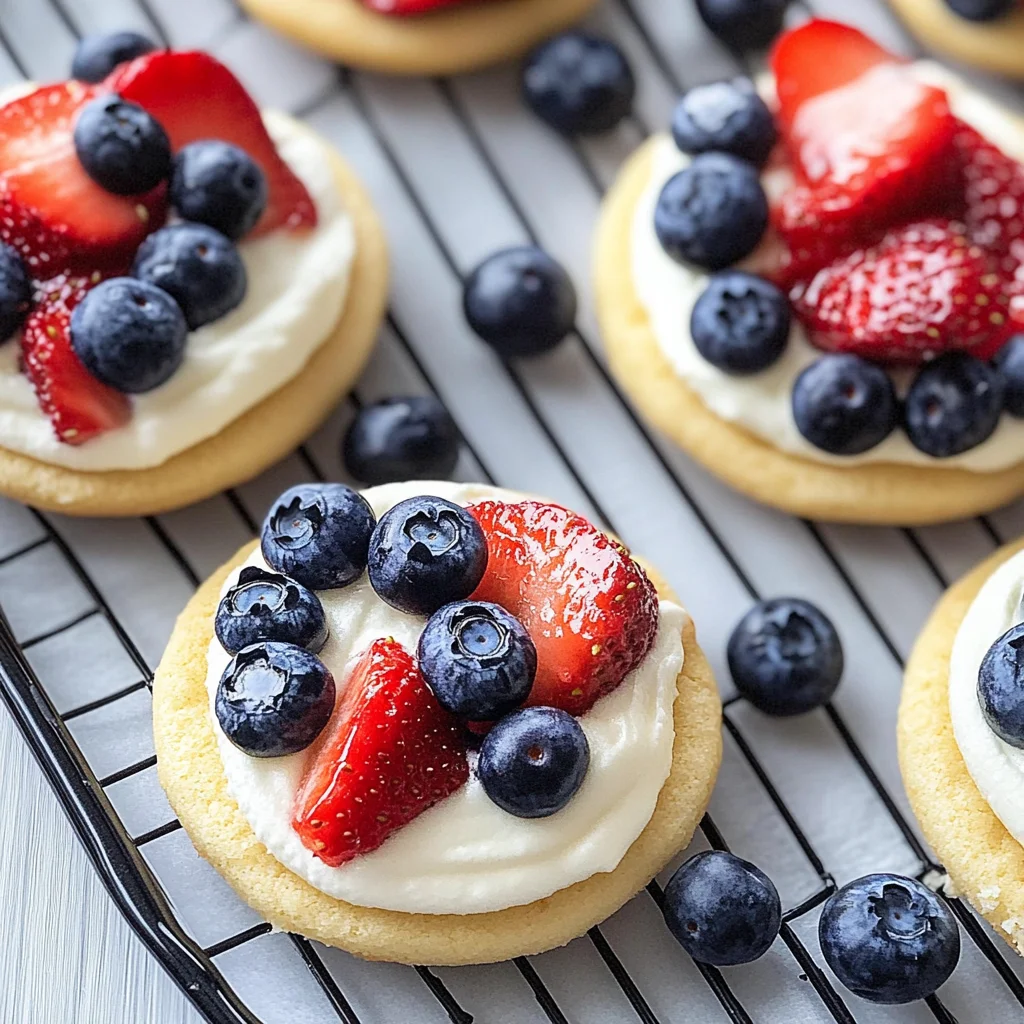 Red White and Blue Mini Fruit Pizzas