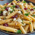Refreshing Feta and Cranberry Penne Salad with Easy Homemade Orange Vinaigrette