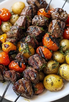 Rosemary Garlic Steak Kebabs