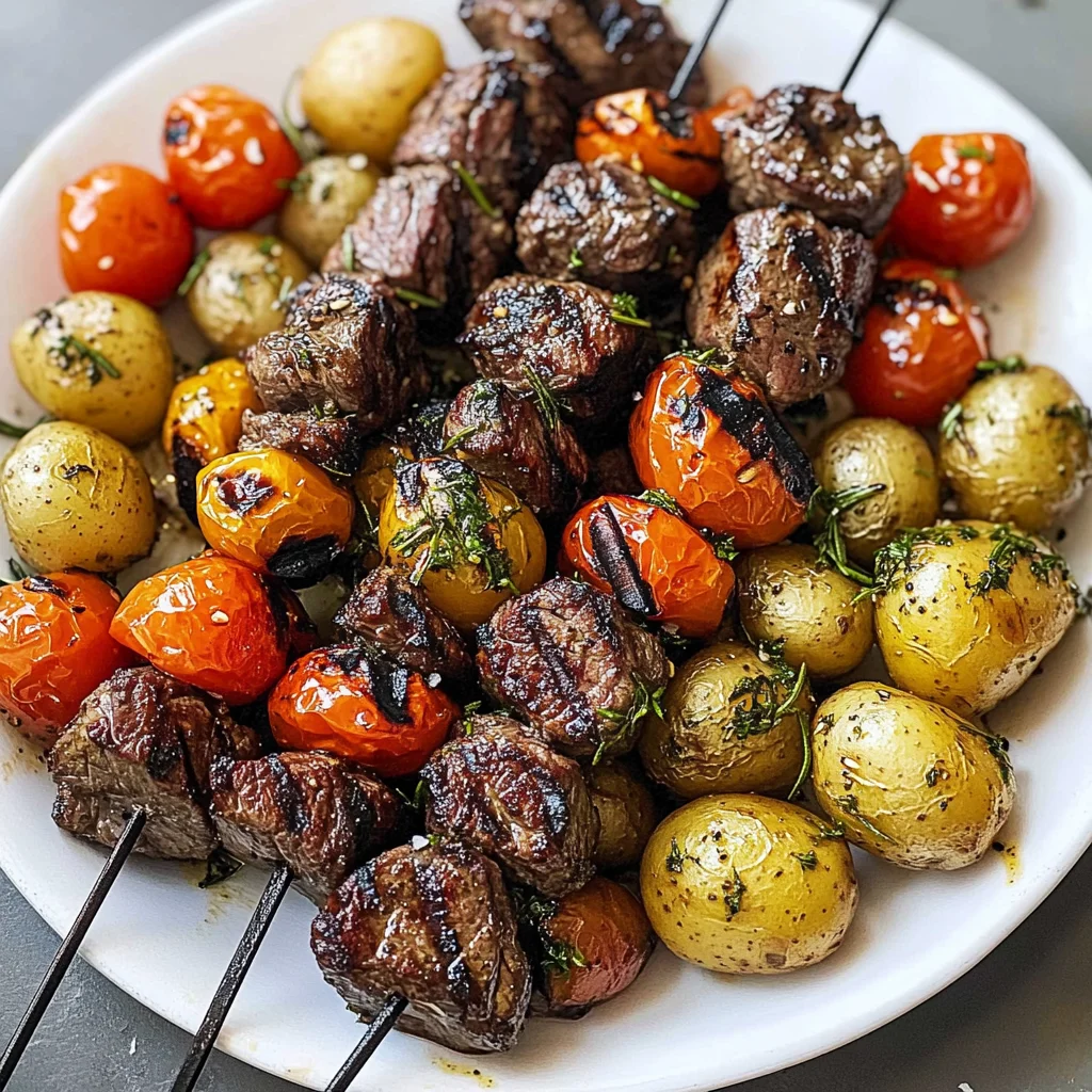 Rosemary Garlic Steak Kebabs