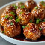 Sheet Pan Sesame Ginger Chicken Meatballs with Sweet Chili Glaze