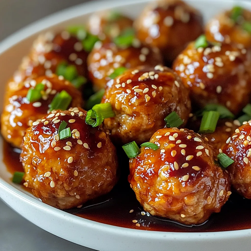 Sheet Pan Sesame Ginger Chicken Meatballs with Sweet Chili Glaze