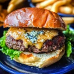 Stuffed Blue Cheese Volcano Burgers