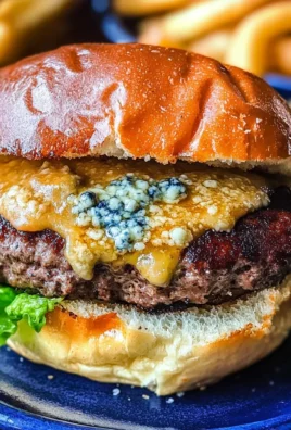 Stuffed Blue Cheese Volcano Burgers