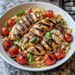 Tomato Basil Pasta with Balsamic Grilled Chicken