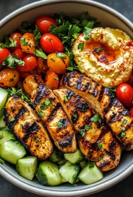 Zesty Lemon Chili Grilled Chicken Bowls with Cucumber Salad