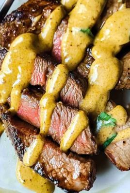 Grilled Ribeye Recipe with Spicy Mustard Sauce